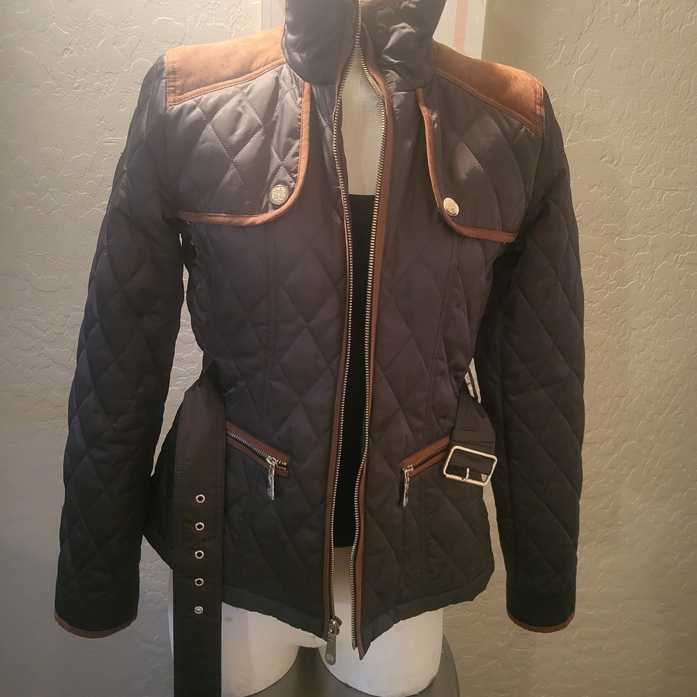 Quilted Black and Brown Women's Jacket